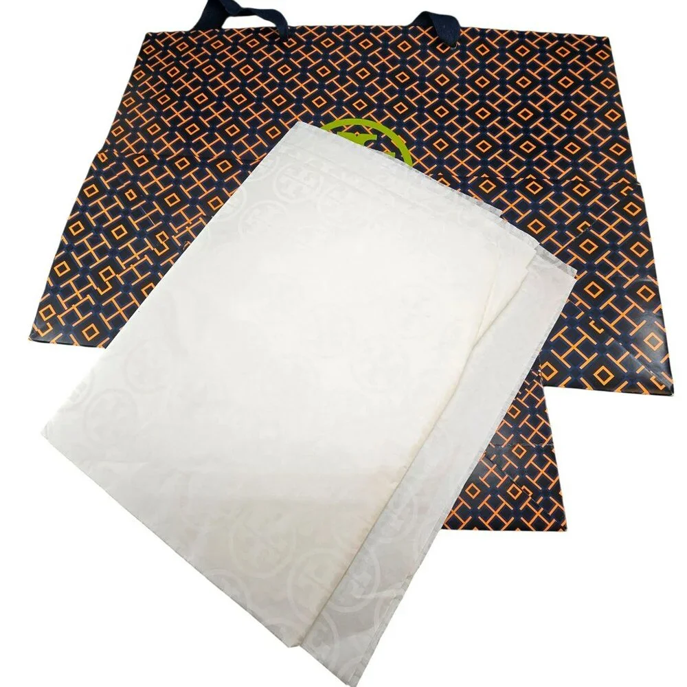 Tory Burch Logo Paper Shopping Bags With Tissue Set Gift Bags Movie Props VR1813